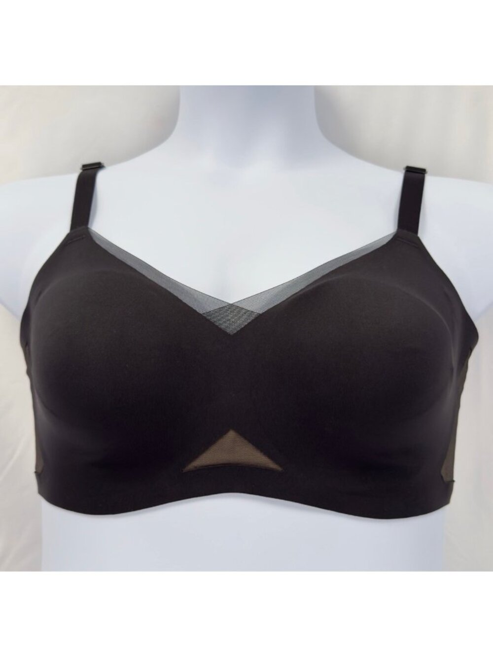 Honeylove CrossOver Contour Bra 36D/DD Black Wireless Full Coverage LWBR0303